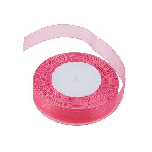 Angoily Organza Band Transparentes Chiffonband Wassermelonenrot für Hochzeiten Geschenkverpackungen DIY Dekorationen und Bastelprojekte Hochwertiges Elegantes Weiches Material für von Angoily