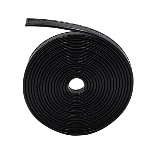Angoily PU Lederband Breit Doppelseitig Genähter Lederriemen für DIY Taschenzubehör Strapazierfähiges Abwischbares Material Schwarzes PU Leder für Taschen und Gürtelherstellung von Angoily