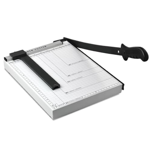 Angoily Papierschneider Manuell Schneidemaschine mit Verstellbarem Lineal Rutschfester Metallbasis und Stabilem Griff für Präzises Schneiden von Papier Fotos und Dokumenten im Büro und Angoily Papierschneider Manuell Schneidemaschine mit Verstellbarem Lineal Rutschfester Metallbasis und Stabilem Griff für Präzises Schneiden von Papier Fotos und Dokumenten im Büro und von Angoily