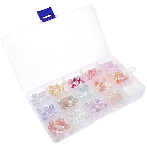 Angoily Perlenarmband Zubehör Perlen Für Armbänder Runde Perlen Kits Charms Quetschperlen Schmuckherstellung Perlen Halskette Kaugummi Lose Perlen Hübsche Perlen Klares Dekoratives Glas von Angoily
