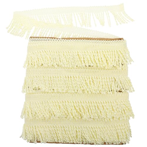 Angoily Polyester Quastenborte Vorhang Dekorative Fransenborte zum Nähen DIY Wohnaccessoire für Möbel und Gardinen Vielseitig Zuschneidbar Feine Verarbeitung Langlebiges Bastelzubehör von Angoily