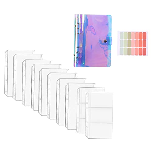 Angoily Portabler Geldordner mit Reißverschluss Multifunktionales Notizbuch für Haushaltsbudget Organizer mit PVC Taschen Kartenfach und Etiketten Hochwertiger Dekorativer Finanzplaner für von Angoily