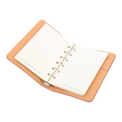 Angoily Pu leder Notizbuch Planner Nachfüllbares Kleines Notepad für Büro Schule und Zuhause Tragbarer Terminplaner mit Braunem Einband von Angoily