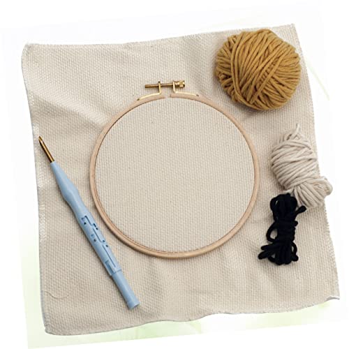 Angoily Punch Needle Set für Anfänger Diy Stickerei Materialien mit Kunststoffrahmen Buntem Garn für Projekte für Erwachsene Kunsthandwerk von Angoily