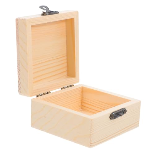 Angoily Quadratische Holzverpackungsschachtel DIY Malerei Schmuckschachtel Präsentieren Box Geeignet Für Geburtstage Feiertage Und Hochzeiten Kleine Bastelschachtel von Angoily