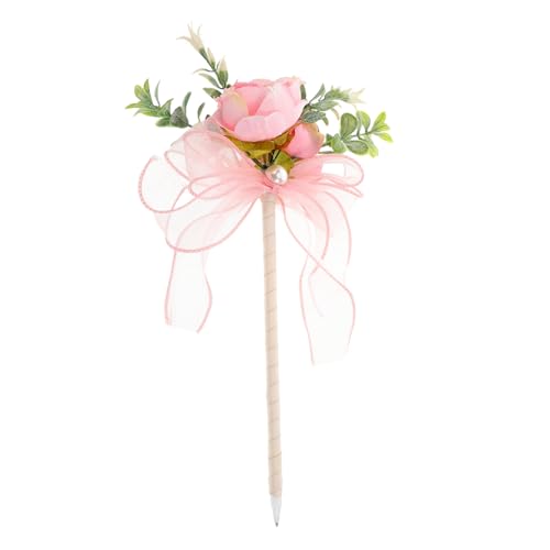 Angoily Realistischer Künstlicher Rosen Kugelschreiber mit Verbrannter Glatter Schwarzer Kreative Geschenkidee für Lehrertag und Party Dekorativer Blumen Schreibstift Design von Angoily