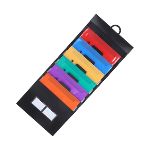 Angoily Regenbogen-Akkordeontasche Aktenordner-Taschendiagramm Dokumentenhalter für die Wand Hängeregistraturhalter Aktenwand-Organizer Wand-Mail-Organizer Plastik Schwarz von Angoily
