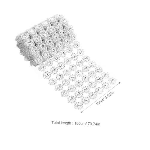 Angoily Reihiges Silbernes Strassband Rollengarn Zuschneidbares Mesh Band Handgefertigtes Kostümzierband Flexibles Bastelband für Kleidungsdekoration Geschenkband Party und Bastelbedarf von Angoily