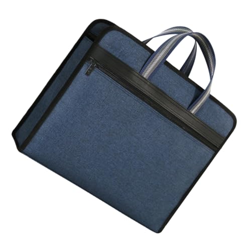 Angoily Reißverschlusspaket Aktenordner-Tasche Männer Leicht Reisedokumentenmappe Schreibwaren kleiner Aktenorganisator Dokumententräger Ordnertasche Aktentasche fürs Büro Segeltuch Blau von Angoily