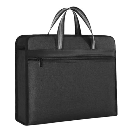 Angoily Reißverschlusspaket Taschen Dokumenttasche Dokumentordner Dateibeutel Aktenordner-Tasche Aktenspeicherbeutel Aktentasche mit Reißverschluss Aktentragetasche Segeltuch Schwarz von Angoily