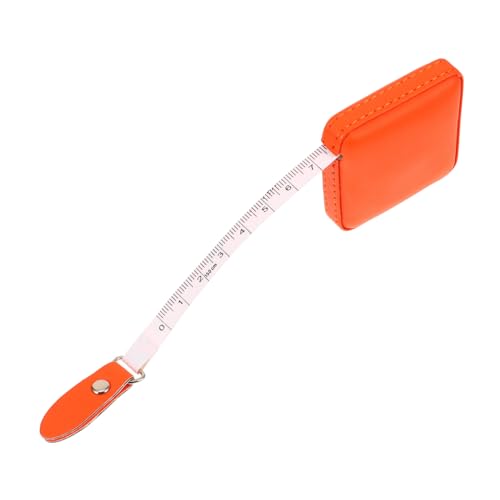 Angoily Retractable Measuring Tape PU Leder Flexibles Maßband für Nähen Tragbar und Leicht für Zuhause und Schneiderarbeiten Orange von Angoily