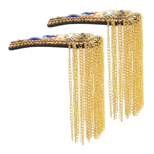 Angoily Retro Metall Schulterabzeichen mit Epaulett Quasten Dekorative Kettenanhänger Stilvolle Schulterverzierungen für Anzüge Bühnenkostüme und Uniformen in Gold Angoily Retro Metall Schulterabzeichen mit Epaulett Quasten Dekorative Kettenanhänger Stilvolle Schulterverzierungen für Anzüge Bühnenkostüme und Uniformen in Gold von Angoily