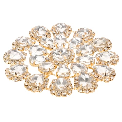 Angoily Rhinestone Applique Metallknopf Blume aus Legierung und Strass Schmuck für Brautkleid und Damenbekleidung Flach zum Aufnähen an Kleid Tasche Schuhen DIY Veredelung Angoily Rhinestone Applique Metallknopf Blume aus Legierung und Strass Schmuck für Brautkleid und Damenbekleidung Flach zum Aufnähen an Kleid Tasche Schuhen DIY Veredelung von Angoily