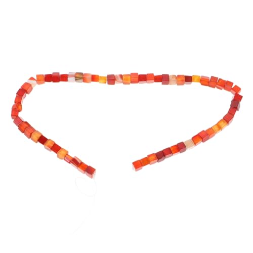 Angoily Rote Edelstein Würfel Abstandshalter Perlen Halbgefertigte Lose Perlen Für Schmuckherstellung DIY Armband Windspiel Zubehör von Angoily