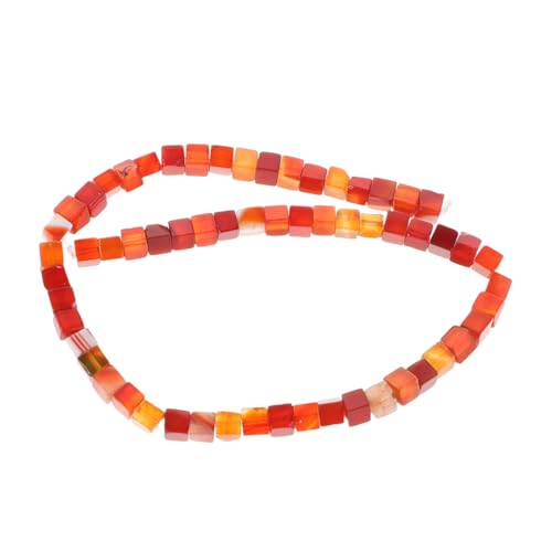 Angoily Roter Würfel Abstandshalter Perlen Quadratische Naturstein Craft Beads für DIY Schmuckherstellung Armband Halskette Bastelprojekte Langlebige Farbintensität Erscheinung von Angoily