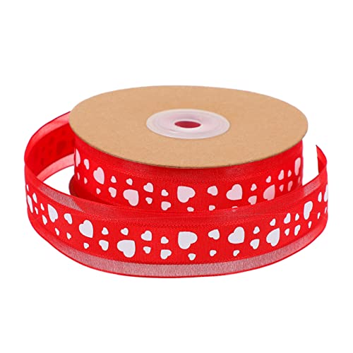 Angoily Rotes Geschenkband mit Liebesmuster Satinband für Verpackung und Partydeko Schleifenband für Valentinstag Hochzeit und DIY Basteln Angoily Rotes Geschenkband mit Liebesmuster Satinband für Verpackung und Partydeko Schleifenband für Valentinstag Hochzeit und DIY Basteln von Angoily
