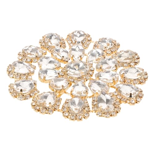 Angoily Rund Blumige Strass-Applikation mit Metallbasis Flacher Rückseite Schmuckverzierung für Taschen Kleidungsstücke und DIY Elegante Patches zum Aufnähen Funkelnde Strassknöpfe für Angoily Rund Blumige Strass-Applikation mit Metallbasis Flacher Rückseite Schmuckverzierung für Taschen Kleidungsstücke und DIY Elegante Patches zum Aufnähen Funkelnde Strassknöpfe für von Angoily