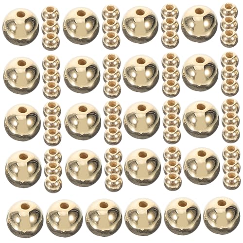 Angoily Runde Perlen Goldene Ccb Kunststoffperlen für DIY Schmuckherstellung Armbänder und Mehr von Angoily