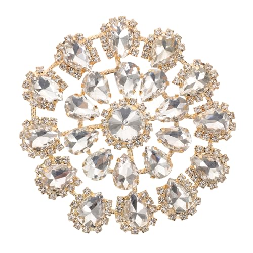 Angoily Runder Strass-broschen-applikation mit Metallkette Langlebiger Alloy-dekor für Hochzeit Braut Kleid Schuhe DIY Kleidung Modische Schmuckverzierung Funkelnde Strass-applikationen Angoily Runder Strass-broschen-applikation mit Metallkette Langlebiger Alloy-dekor für Hochzeit Braut Kleid Schuhe DIY Kleidung Modische Schmuckverzierung Funkelnde Strass-applikationen von Angoily