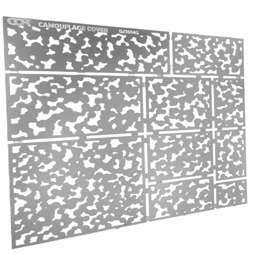 Angoily Schablone Camouflage Muster Sprayvorlage Wiederverwendbar Kreative Malvorlage für DIY Modellbemalung und Bastelprojekte von Angoily