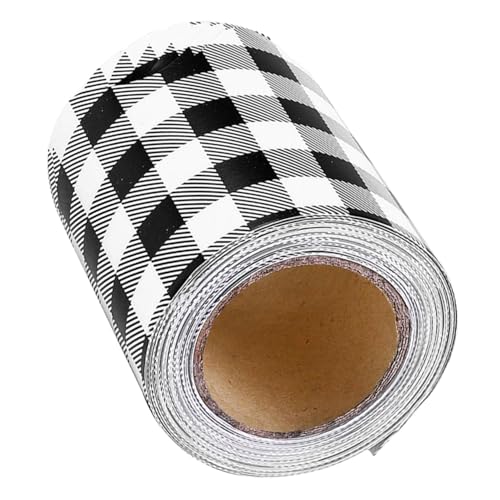 Angoily Schwarz-weiße Gewellte Pinnwand-bordüre Selbstklebend Dekorative Checkered Trim für Klassenzimmer Bulletin Board Vielseitige Wanddekoration Einfache Anbringung ohne Rückstände von Angoily