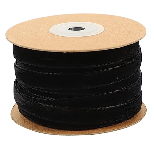 Angoily Schwarzes Samtband Rolle Weiches Webband für DIY Basteln Geschenkverpackung Haaraccessoires Dekoration und Festliche Schleifen von Angoily