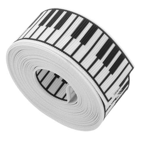 Angoily Schwarzes und Weißes Klavierband Breit Flexibles Satinband mit Musiknoten Robustes Geschenkband für Verpackung Partydekoration Basteln Hochzeit Musikthemen DIY Kreativarbeiten von Angoily