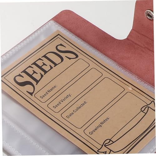 Angoily Seed Organizer Binder PU Kunstleder Rosa mit Wiederverschließbaren Umschlägen Großer Samenaufbewahrung für Gemüse Pflanzensamen Praktisches Saatgut-management-system von Angoily