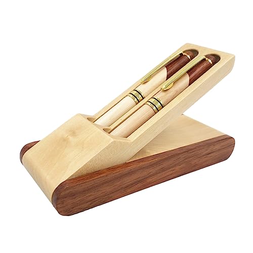 Angoily Signing Pen Set aus Holz Schreibset mit Füller und Kugelschreiber Holzbox für Büro und Schule Perfektes für Weihnachten Geburtstag und Jubiläen von Angoily