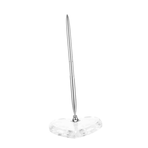 Angoily Silberner Hochzeit Kugelschreiber mit Acryl Herz Stifthalter Eleganter Signierstift für Gästebuch Hochzeit Empfang Verlobung Jubiläum Party Büro Angoily Silberner Hochzeit Kugelschreiber mit Acryl Herz Stifthalter Eleganter Signierstift für Gästebuch Hochzeit Empfang Verlobung Jubiläum Party Büro von Angoily