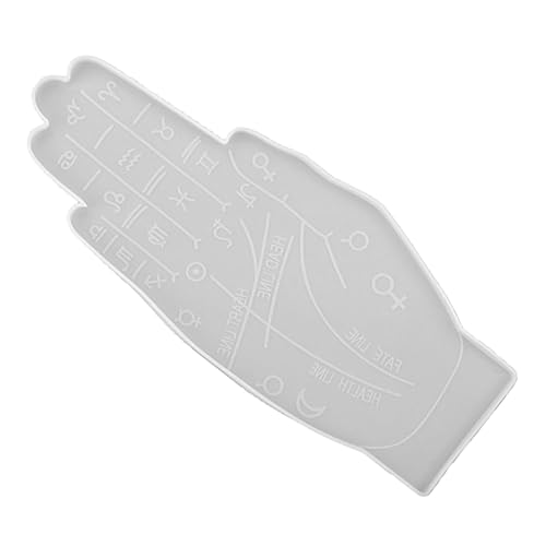 Angoily Silikonform Palmistry Gießform für Aufbewahrungstablett DIY Kristallharz Epoxidharz Handabdruck Tray Herstellung Langlebig Flexibel Leicht zu Reinigen von Angoily