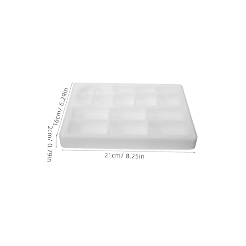 Angoily Silikonform Schmucktablett Rechteckige Epoxidharz Gießform DIY Tray Molde Wiederverwendbar Langlebig Praktisch Antihaft Oberfläche Weiß Angoily Silikonform Schmucktablett Rechteckige Epoxidharz Gießform DIY Tray Molde Wiederverwendbar Langlebig Praktisch Antihaft Oberfläche Weiß von Angoily