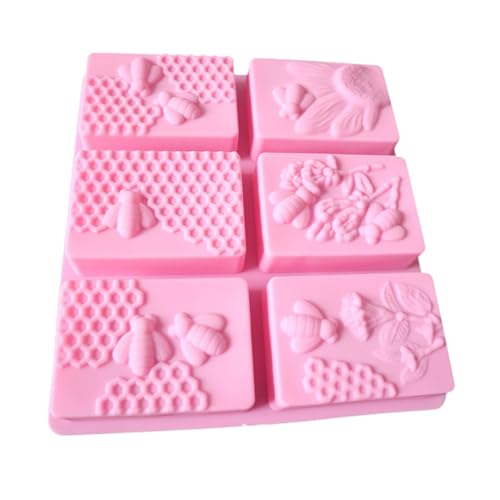 Angoily Silikonform Sechseckig Honigwabe Backform Hitzebeständig für Kuchen Eiswürfel Seifen Fondant DIY Handwerk Küchenhelfer Langlebig und Vielseitig Einsetzbar Zufällige Farbe von Angoily
