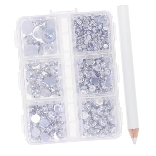 Angoily Simulierte Perlen Charms für Nagelkunst Halbkreis Dekorationen DIY Zubehör für Maniküre Kleidung Taschen Mobiltelefone Empfindliche Nagelzauberin von Angoily