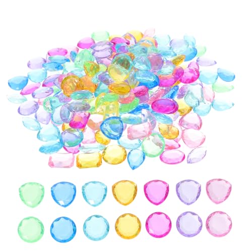 Angoily Simulierte Schmucksteine Set Bunte Herz Rund Formen Vasenfüller für Valentinstag Party Dekoration Diy Basteln Hochwertige Langlebige Resin Deko für Hochzeit und Zuhause von Angoily
