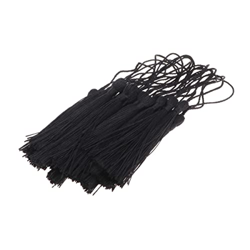 Angoily Souvenir Lesezeichen Quaste DIY -Schlüsselbund schwarze Quasten Mini-Quasten aus weichem Handwerk seidig bookmarks home dekoration Kleidung Quasten Armband Quasten Wohnkultur Black von Angoily