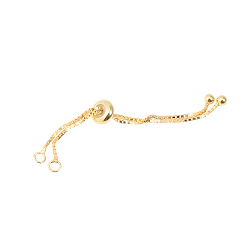Angoily Sterling Silber Kettenverlängerung Einstellbare Gliederkette mit Perlen und Ring für DIY Schmuckherstellung Gold für Armbänder und von Angoily