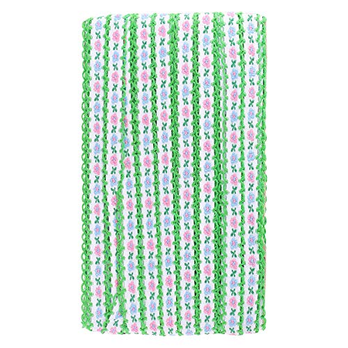 Angoily Stickerei-Blumenapplikation Kleidungsdekoration -Dekoration DIY-Kleidung retro Bänder für Spitzenband Blumen- Stoff elegante Spitze Stickerei-Besatzband Blumenmuster Green von Angoily