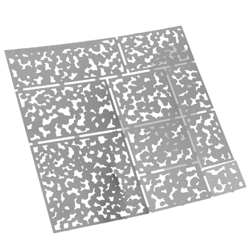 Angoily Tarnspritzbrett sprühen Tarnung DIY -Handwerk Tarnschablone Tarnfarbe Tarn-DIY-Schablonen Malvorlagen selber machen Camo-Schablonen Tarn-Malschablonen Rostfreier Stahl Silver von Angoily
