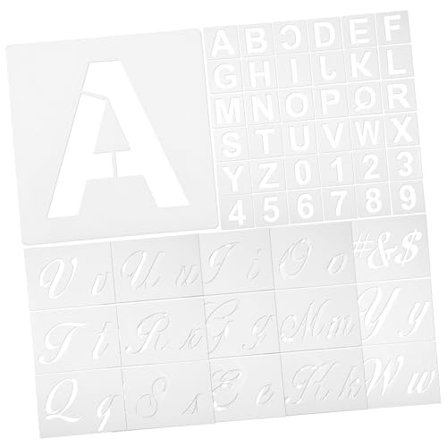 Angoily Teiliges Buchstaben Zahlenschablonen Vielseitige Kunststoffvorlagen für DIY kunst und Scrapbooking Wiederverwendbar Kompatibel mit Acrylfarbe Tinte Kreide für Kreative von Angoily