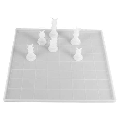 Angoily Teiliges Silikon Gießform für DIY Internationales Schach Reverse Mould Epoxidharz Form Langlebig Wiederverwendbar Einfach zu Reinigen Schachbrett und Figuren von Angoily