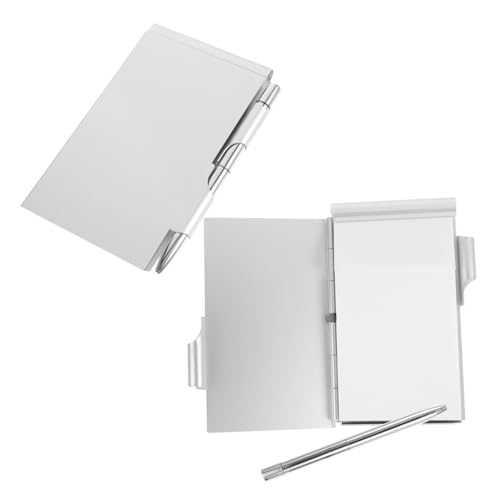 Angoily Tragbares Flip-notizbuch Aus Aluminium Mit Stift, Mini-notizblock, Taschenjournal Aus Metall Für Büroreisen Angoily Tragbares Flip-notizbuch Aus Aluminium Mit Stift, Mini-notizblock, Taschenjournal Aus Metall Für Büroreisen von Angoily