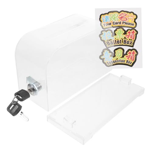 Angoily Transparente Acrylbox Kartenbox mit Schlitz Tragbare Aufbewahrungsbox für Visitenkarten und Kleine Büroartikel Praktische Organizer Box für Büro und Zuhause Langlebig und von Angoily