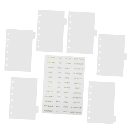 Angoily Transparente Binder Trennblätter Trennseiten mit Abnehmbaren Registerlaschen und Goldfarbenen Aufklebern Transparente Ordner Divider für Ringbuch Organizer und Notizbücher Angoily Transparente Binder Trennblätter Trennseiten mit Abnehmbaren Registerlaschen und Goldfarbenen Aufklebern Transparente Ordner Divider für Ringbuch Organizer und Notizbücher von Angoily