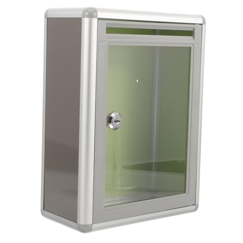 Angoily Transparenter Acryl Briefkasten Wandmontage mit Schloss Kleine Vorschlagsbox für Büro und Zuhause Langlebige Aluminiumlegierung Einfache Installation Vielseitige Postbox für von Angoily