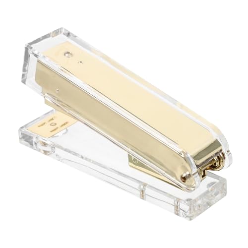 Angoily Transparenter Kleiner Hefter Goldfarbener Büro Hefter für Schreibtisch Langlebiger Acryl mit Automatischer Feder Büro und Schulzubehör Angoily Transparenter Kleiner Hefter Goldfarbener Büro Hefter für Schreibtisch Langlebiger Acryl mit Automatischer Feder Büro und Schulzubehör von Angoily