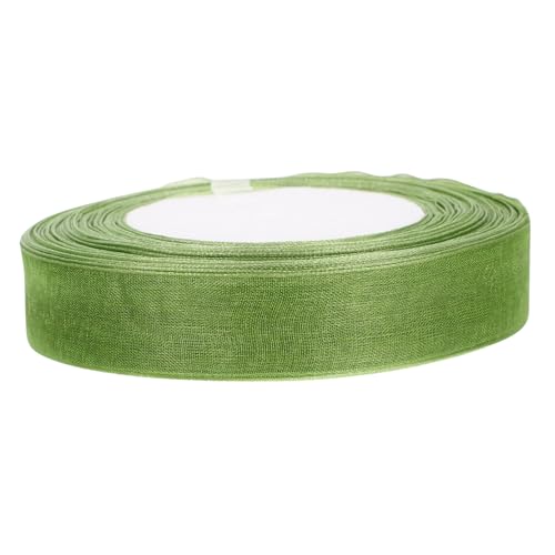 Angoily Tüll Geschenkband Rolle Glattes Reißfestes DIY Bastelband für Haaraccessoires Schleifen Geschenkverpackung und Partydekoration Grasgrün von Angoily
