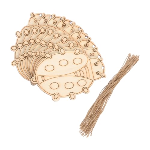 Angoily Unbehandelte Holzscheiben Marienkäfer Teiliges DIY Bastelset Holzchips zum Bemalen und Dekorieren für Handwerk Party und Tischdeko aus Naturbelassenem Holz von Angoily