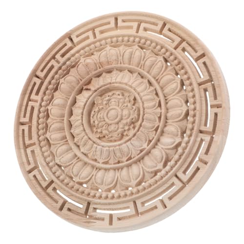 Angoily Unlackierte Holzapplikation Mandala Blume Rund Handgeschnitztes Holzornament Möbelaufkleber Wiederverwendbar für Schrank Kommode Schlafzimmer Dekoration Angoily Unlackierte Holzapplikation Mandala Blume Rund Handgeschnitztes Holzornament Möbelaufkleber Wiederverwendbar für Schrank Kommode Schlafzimmer Dekoration von Angoily
