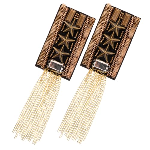 Angoily Vintage Damen Schulterklappen mit Strass und Quasten Modische Schulter epauletten aus Robustem Material Sichere Dekorative Accessoires für Jacken und Uniformen in Gold Angoily Vintage Damen Schulterklappen mit Strass und Quasten Modische Schulter epauletten aus Robustem Material Sichere Dekorative Accessoires für Jacken und Uniformen in Gold von Angoily